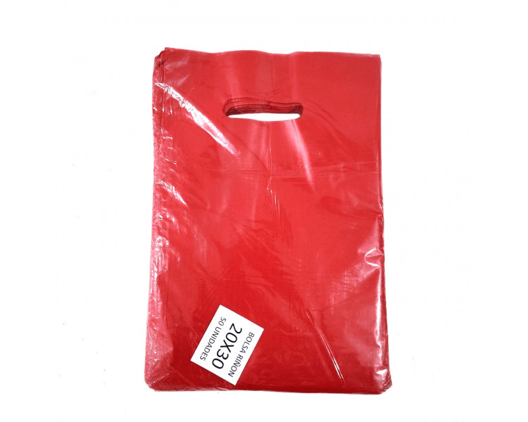 BOLSA TROQUEL AD ECO LISA 20X30 ROJA (X50) BOLSA TROQUEL AD ECO LISA 20X30 ROJA (X50)