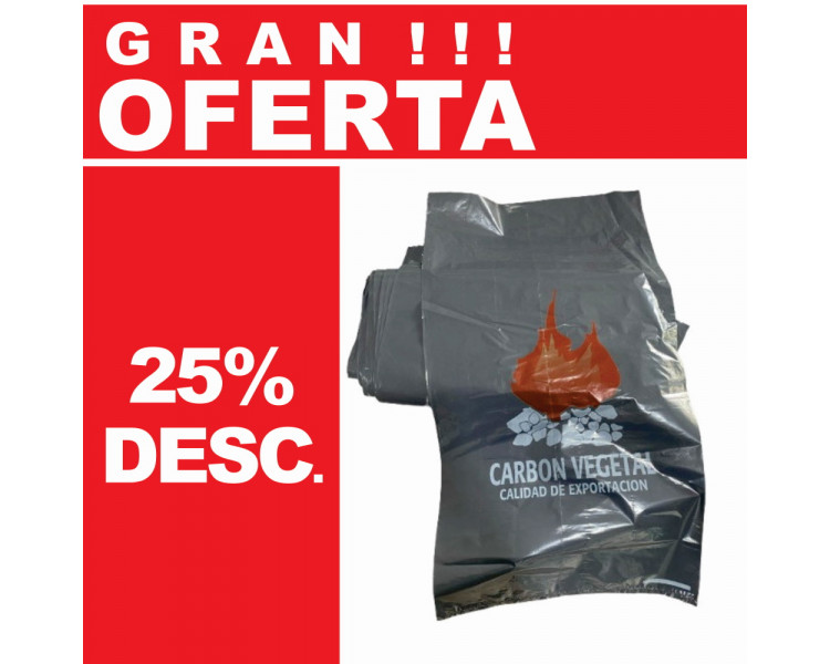 BOLSAS CARBON 30X60/40 BD NEGRAS (X100)