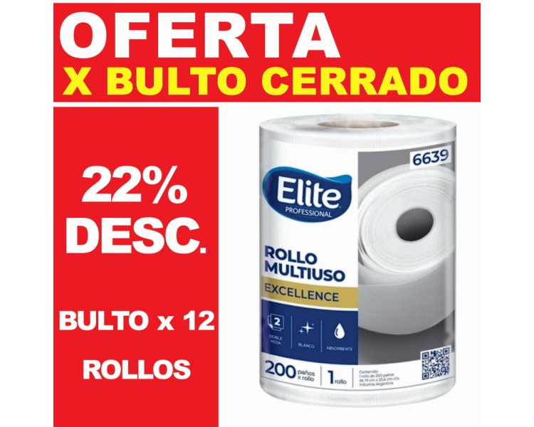 ROLLO COC. ELITE MULTIUSO 200 PAÑOS (X1) - 6639 [OFx12]