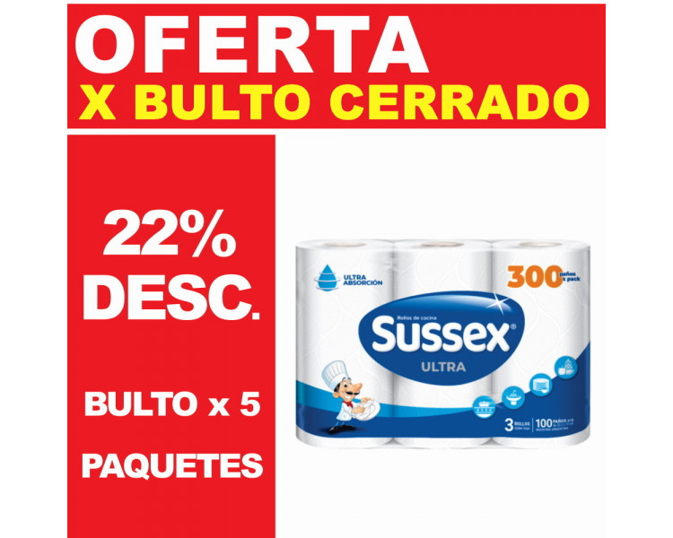 ROLLO COCINA SUSSEX ULT.3X100 PAÑOS - 5698 [OFx5]