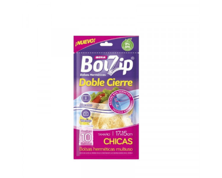 BOLZIP-HERMETICA CHI.DOBLE CIERRE X10U(17X15)-4612
