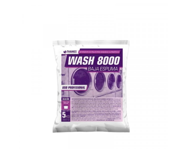 JABON POLVO WASH 8000 BAJA ESPUMA X 5 KG ( THM )