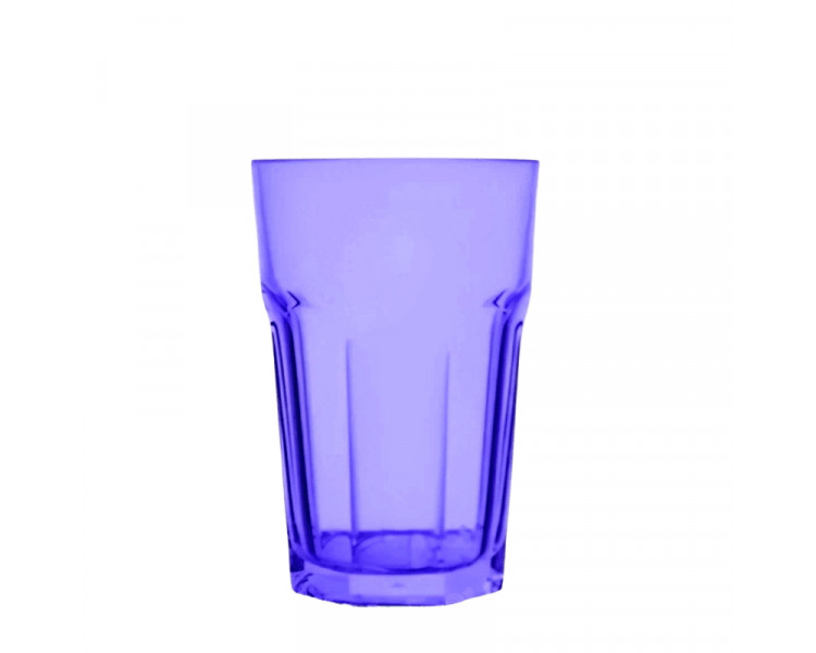 VASO FACETADO SLIM 330CC AZUL PS (X1)