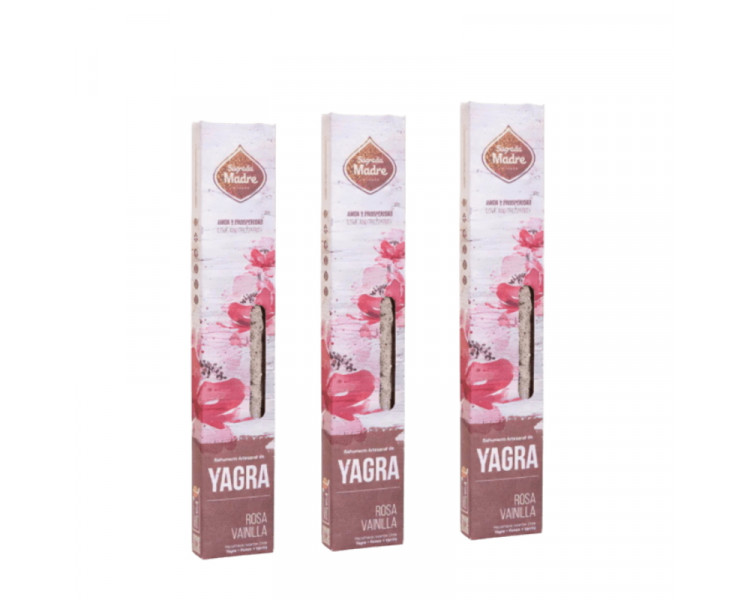 SAHUMERIO SAGRADA MADRE YAGRA ROSA VAINILLA X6 - 1275