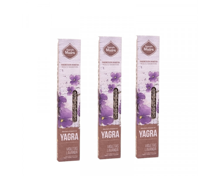 SAHUMERIO SAGRADA MADRE YAGRA VIOLETAS LAVANDA X6 - 1275