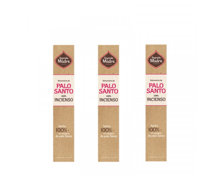 SAHUMERIOS SAGRADA MADRE ECO PALO SANTO C/INCIENSO X8U - 604