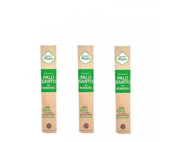 SAHUMERIOS SAGRADA MADRE ECO PALO SANTO C/ROMERO X8U - 604