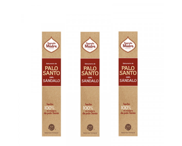SAHUMERIOS SAGRADA MADRE ECO PALO SANTO C/SANDALO X8U - 604