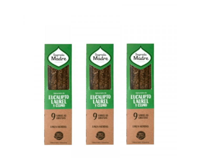 SAHUMERIOS SAGRADA MADRE EUCAL.LAUREL Y CEDRO X9U. - 1069