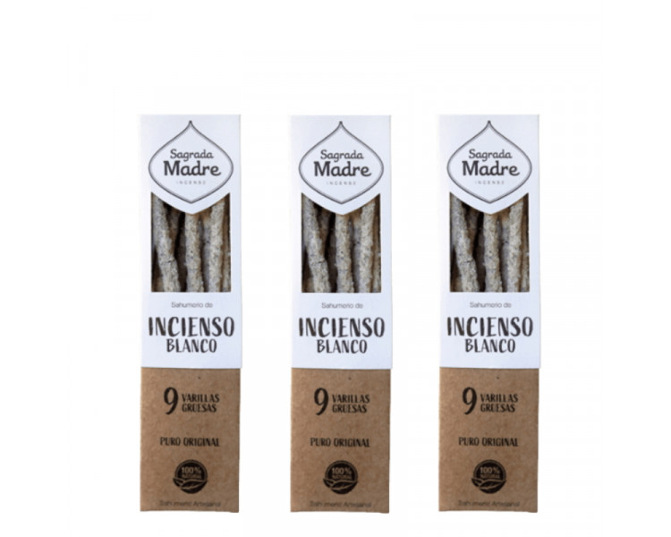 SAHUMERIOS SAGRADA MADRE INCIENSO BLANCO PURO X9U. - 1069