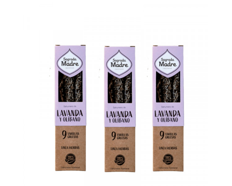 SAHUMERIOS SAGRADA MADRE LAVANDA Y OLIBANO X9U. - 1069