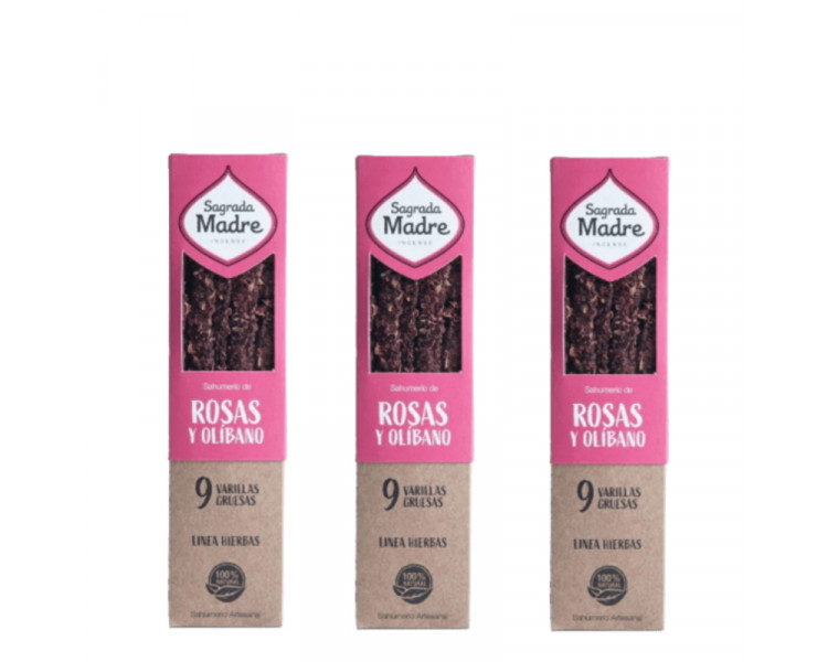 SAHUMERIOS SAGRADA MADRE ROSAS Y OLIBANO X9U. - 1069