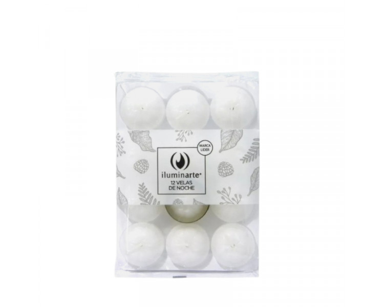 VELAS DE NOCHE NEUTRA BLANCA PAQUETE X 12U. - 145