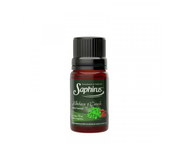 AROMATIZANTE ACEITE P/HORNILLO ALBAHACA Y CANELA SAPHIRUS 10ML. - 477