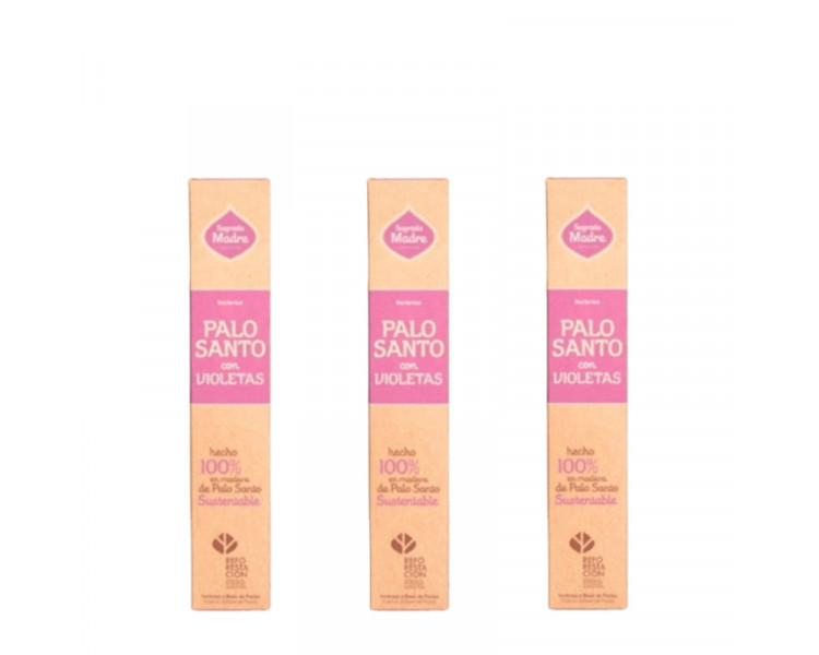 SAHUMERIOS SAGRADA MADRE ECO PALO SANTO C/VIOLETAS X8U - 604