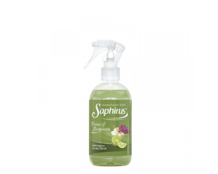 AROMATIZADOR TEXTIL FRESIAS Y BERGAMOTA SAPHIRUS X 250ML. 417