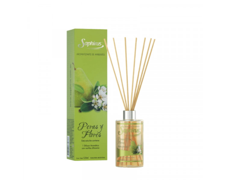 DIFUSORES AROMATICOS PERAS Y FLORES SAPHIRUS X 125ML. - 376