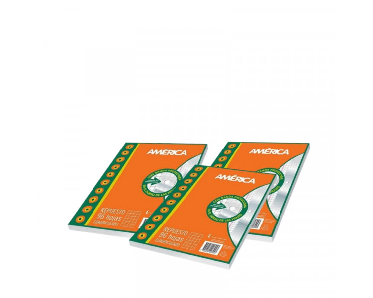 REPUESTO AMERICA N°3 HJS CUADRICULADAS X96 - 007181-003