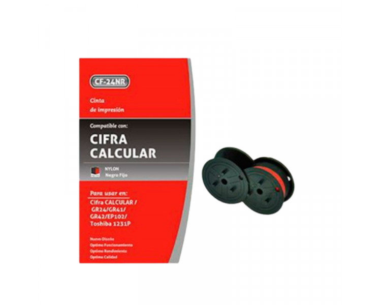 CINTA MAQUINA CIFRA GTC NEGRO/ROJO CF24NR - 006240