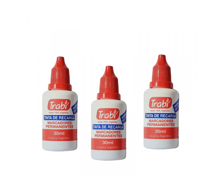 TINTA TRABI MARCADORES PERMANENTES ROJA X30 ML. - 019006