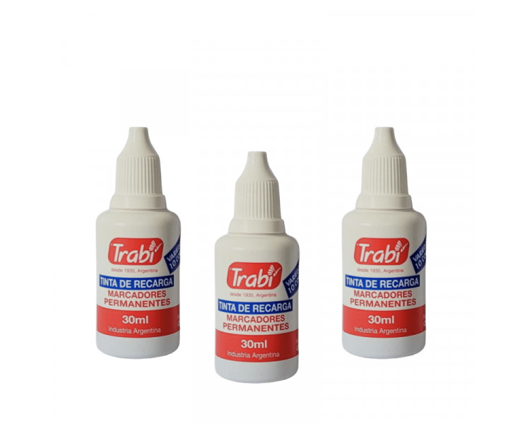 TINTA TRABI MARCADORES PERMANENTES NEGRA X30 ML. - 019006