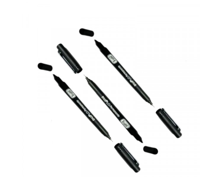 MARCADOR PERMANENTE TRABI DOBLE PUNTA ROJO 0.3MM/2MM COD.019096-002