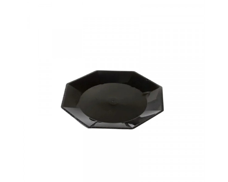 PLATO COMIDA OCTOGONAL 22CM.NEGRO (X1) - ART.1022