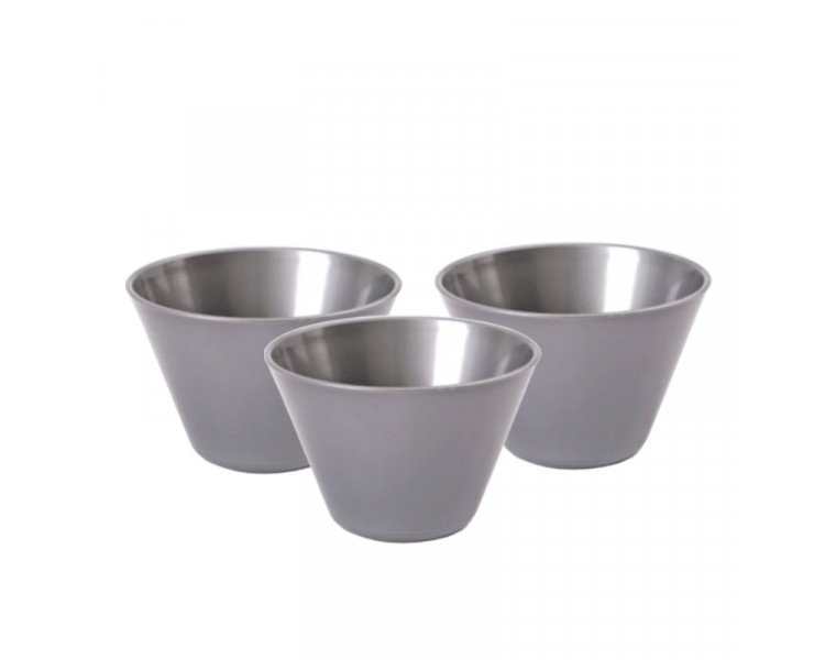 CAZUELA CONICA PLAST. GRIS ALUMINIO 9 X 6 CM (X1) - ART.1203