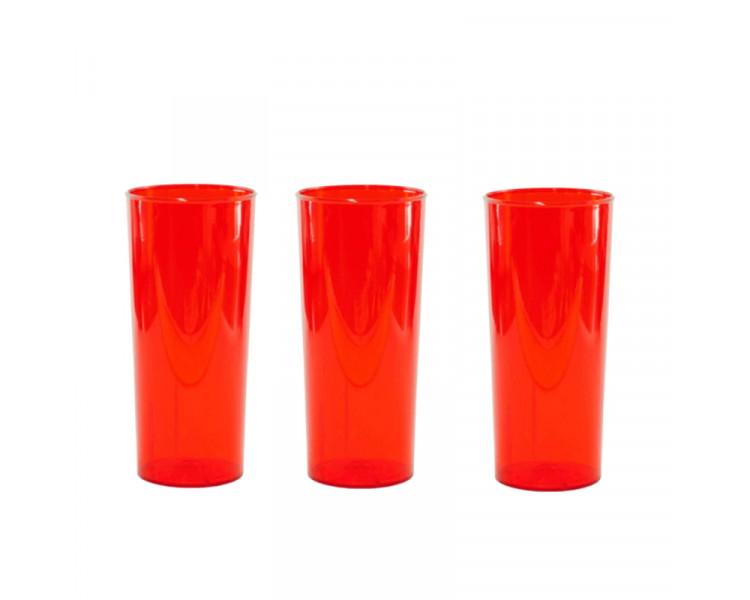 VASO TUBO PS ROJO 280 CC. (X1)