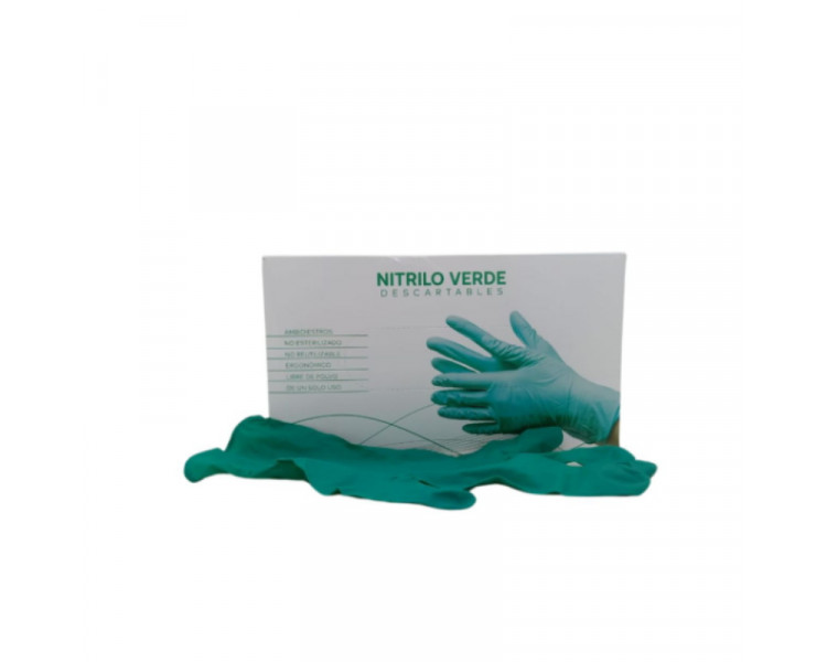 GUANTES NITRILO DESCART. VERDE MEDIUM X 100U