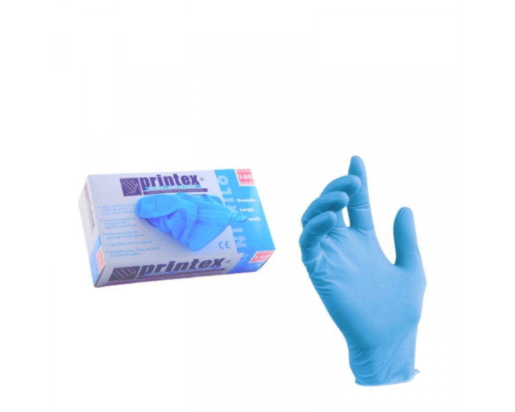 GUANTES NITRILO DESCART. AZUL EXTRA LARGE X 100