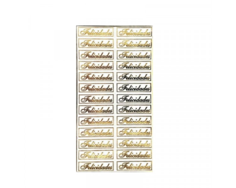 CIERRE BOLSAS AUTOADHES.42X42 FELICIDADES ORO Nº19
