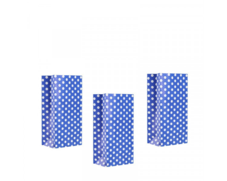 BOLSA COTILLON AZUL C/LUNARES BLANCOS ( X1)