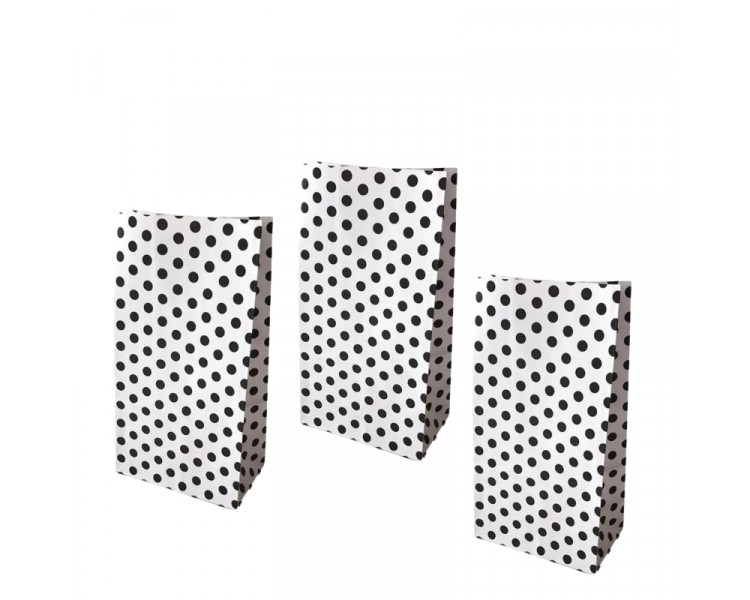 BOLSA COTILLON BLANCA C/LUNAR NEGRO ( X1)