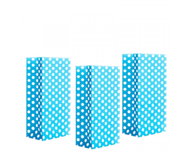 BOLSA COTILLON CELESTE C/LUNARES BLANCOS ( X1)