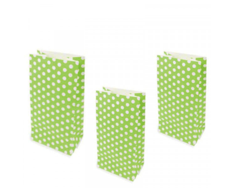 BOLSA COTILLON VERDE MANZANA C/LUNARES BLANCOS ( X