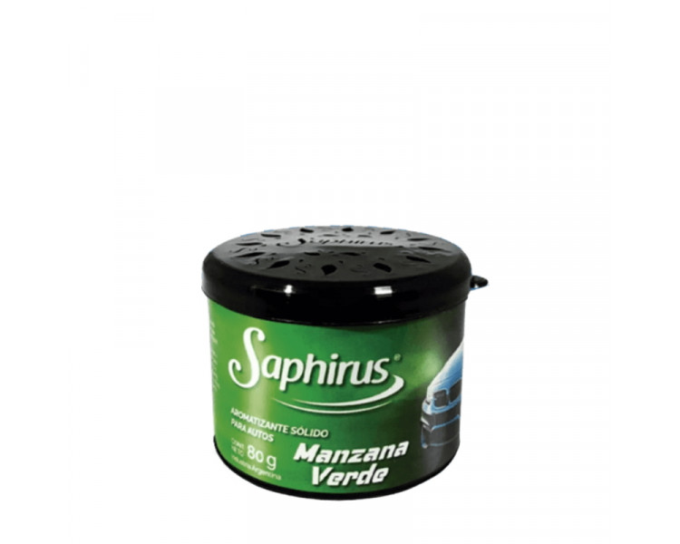 AROMATIZANTE SOLIDO LATA GEL AUTO SAPHIRUS MANZANA VERDE 80GRS.