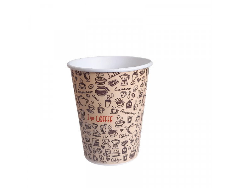 VASO POLIPAPEL CAFE TEMATICO 8 OZ (240 CC). (X1)