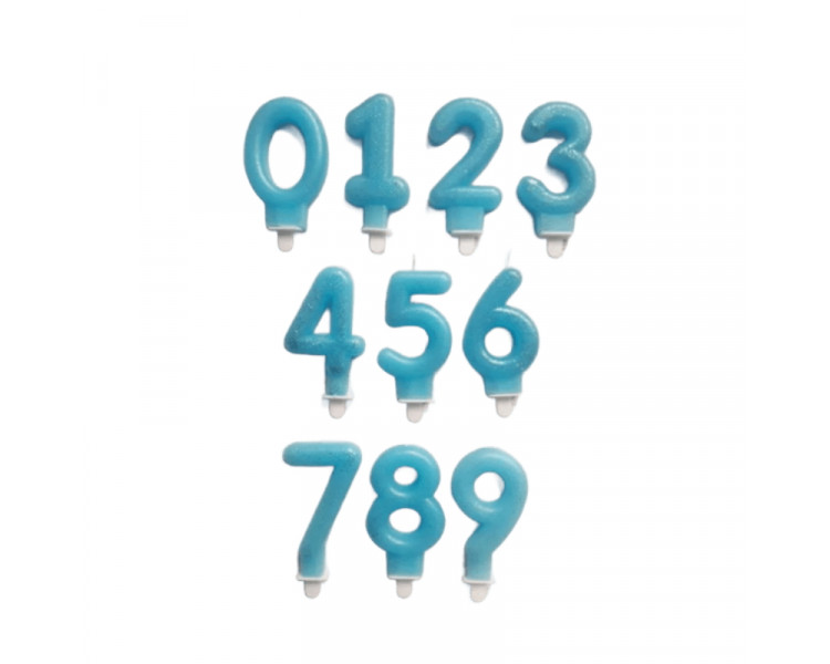 VELAS DE CUMPLEAÑOS NUMERO 7 CELESTE - 741