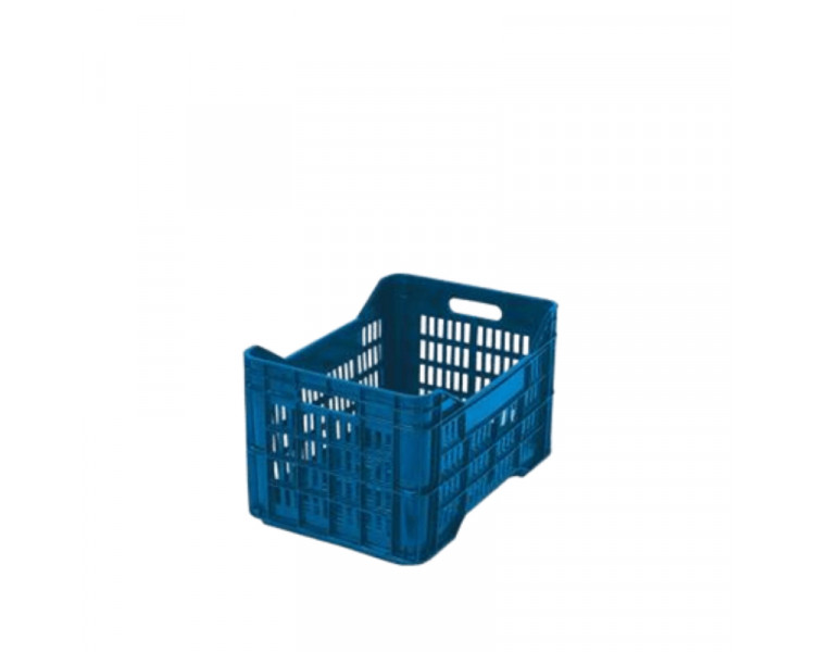 CANASTO COSECHERO ACANALADO ALTO 52X36X30CM BL/ROJ