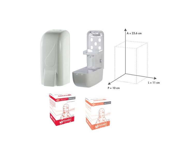 DISPENSER P/JABON LIQ.BAG IN BOX PVC BLANCA 800ML