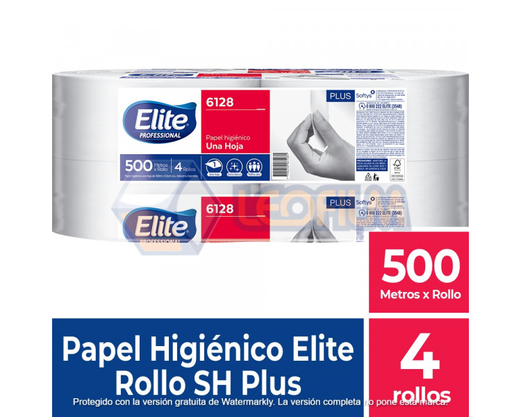 PAPEL HIGIENICO "ELITE"500MT.X 4U.S/H JUMBO PLUS C/GR.-6128
