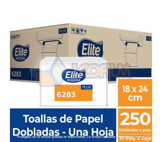 TOALLA INTERC. "ELITE"4P BLANCA SH 250HX10 - 6283