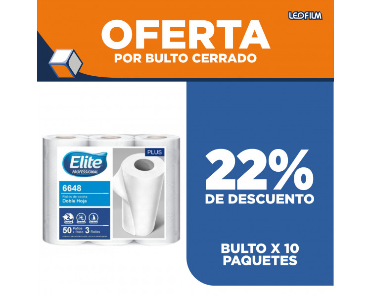 ROLLO COCINA"ELITE" DH 3X50 PAÑOS- 6648 [OFx10]