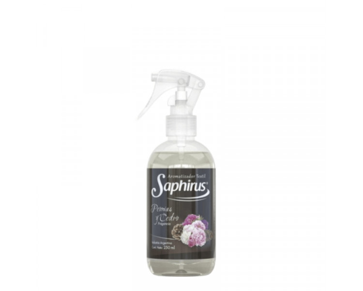 AROMATIZADOR TEXTIL PEONIAS Y CEDRO SAPHIRUS X 250ML. - 417