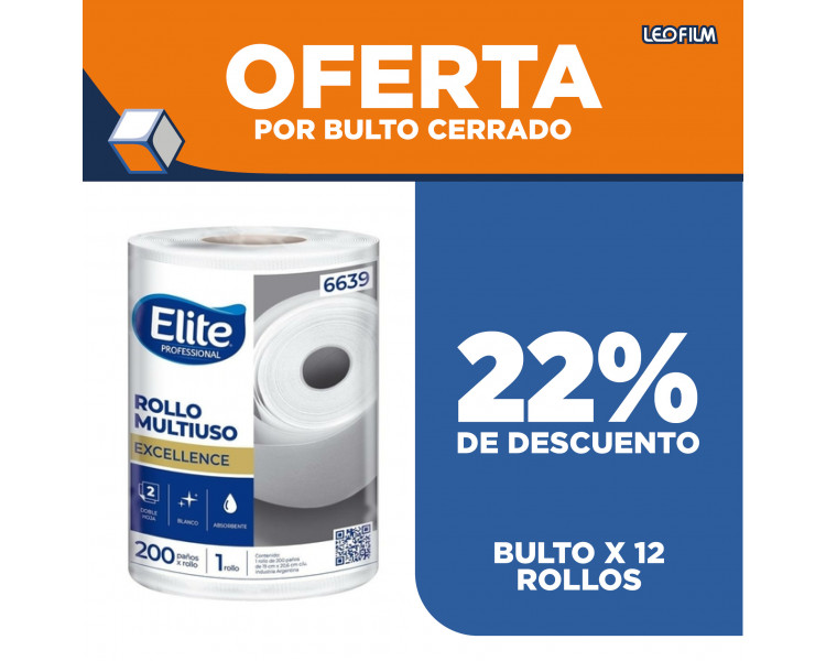 ROLLO COC. ELITE MULTIUSO 200 PAÑOS (X1) - 6639 [OFx12]