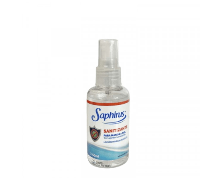 ALCOHOL SANITIZANTE SAPHIRUS EN SPRAY X 60ML.