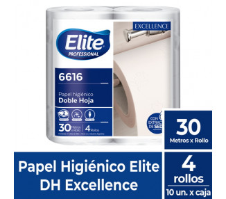 PAPEL HIGIENICO "ELITE" D/H EXELLENCE X30MTS.X4U-6616 [OFx10]