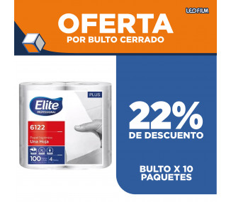 PAPEL HIGIENICO "ELITE" S/H PLUS X100MTS.X4U - 6122