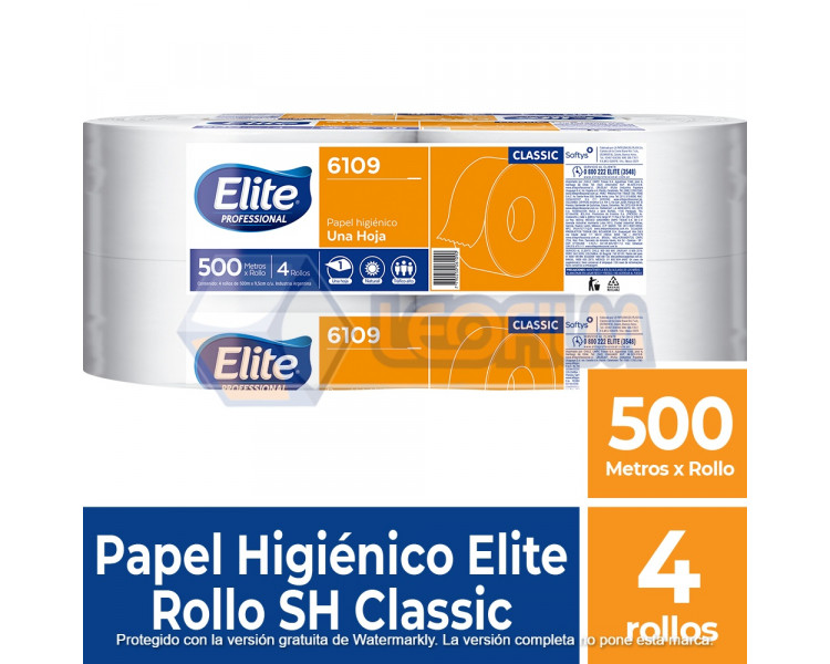 PAPEL HIGIENICO "ELITE"500MT.X4U.S/H JUMBO CLASS C/GR.-6109